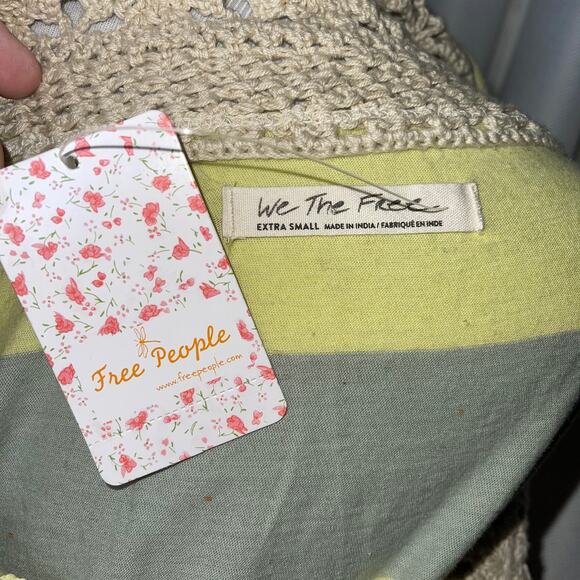 Free People Luca Crochet Stripe Knit Dress NWT!! Sz XS - Picture 6 of 8